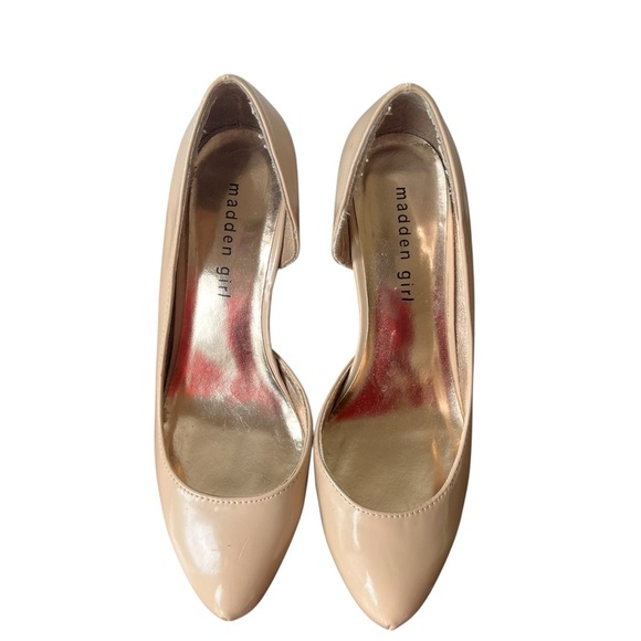 Madden Girl Nude patent leather heels | classic round toe pumps size 7 | 3.5” - Picture 12 of 12